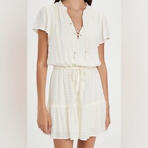 PAIGE Cream Textured Jannah Dress SIZE S